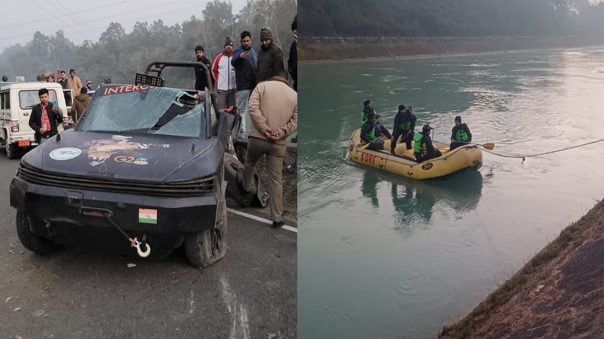 Road accident: Four people including two rangers died in Chilla Rishikesh one missing Uttarakhand news