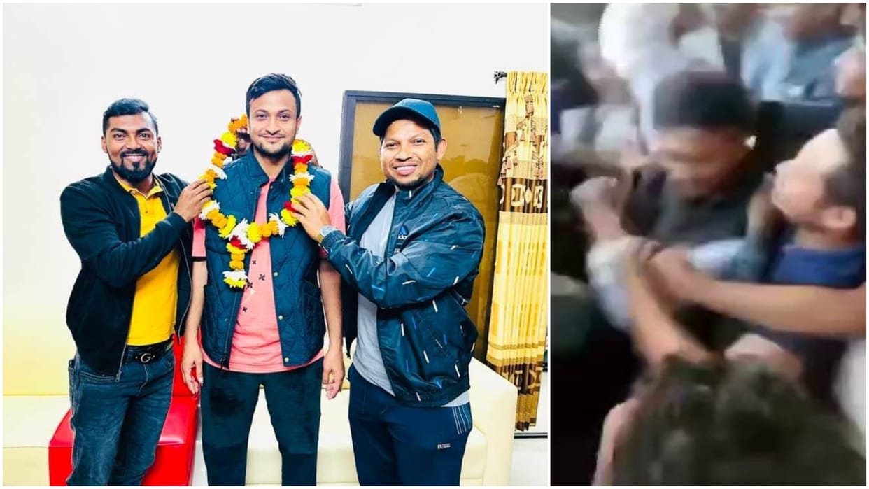 Shakib al hasan slaps Fan during polling in Election video went viral as soon as he wins election