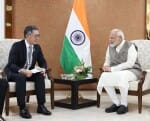 PM Narendra Modi  and Toshihiro Suzuki, President, Suzuki Motor Corp.