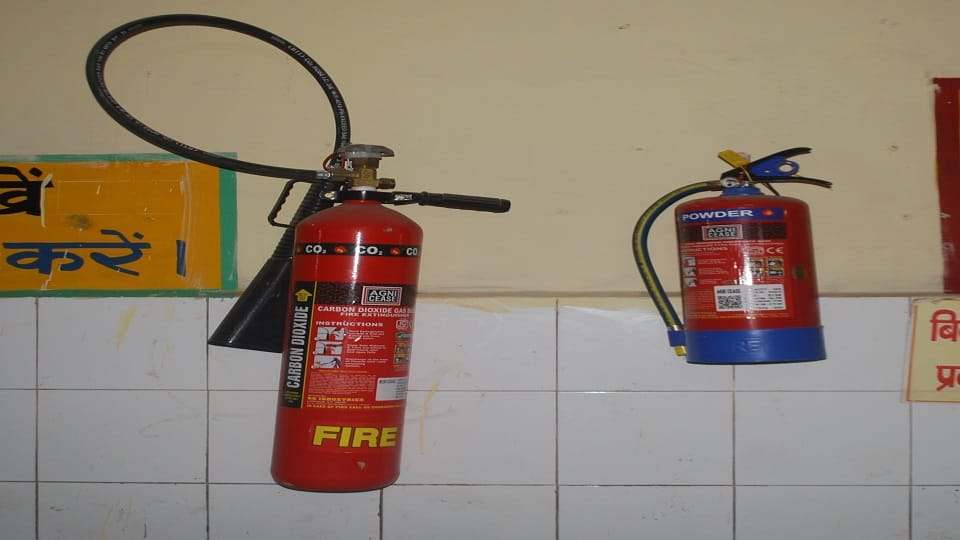 After the fire, fire extinguishers were deployed