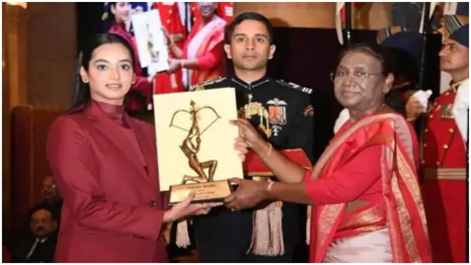 Arjuna Award to Divyakriti Singh of Rajasthan who won gold medal in horse riding