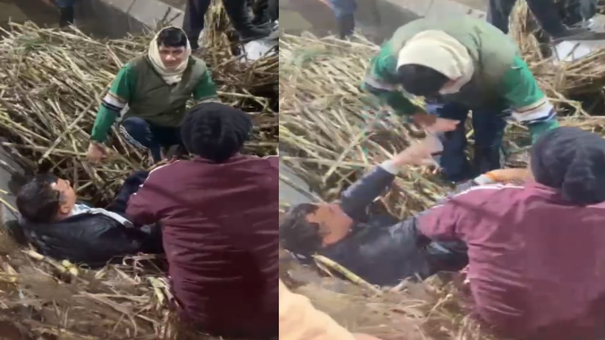 Saharanpur: Two farmers jumped into the sugarcane chain due to payment of dues, got closure for one hour