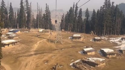 jammu kashmir weather: photos of Gulmarg without snowfall viral on social media