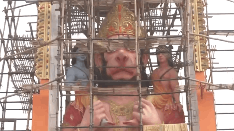 Unveiling of 51 feet high statue of Hanuman ji in Delhi on the day of Ram Lala's life dedication.