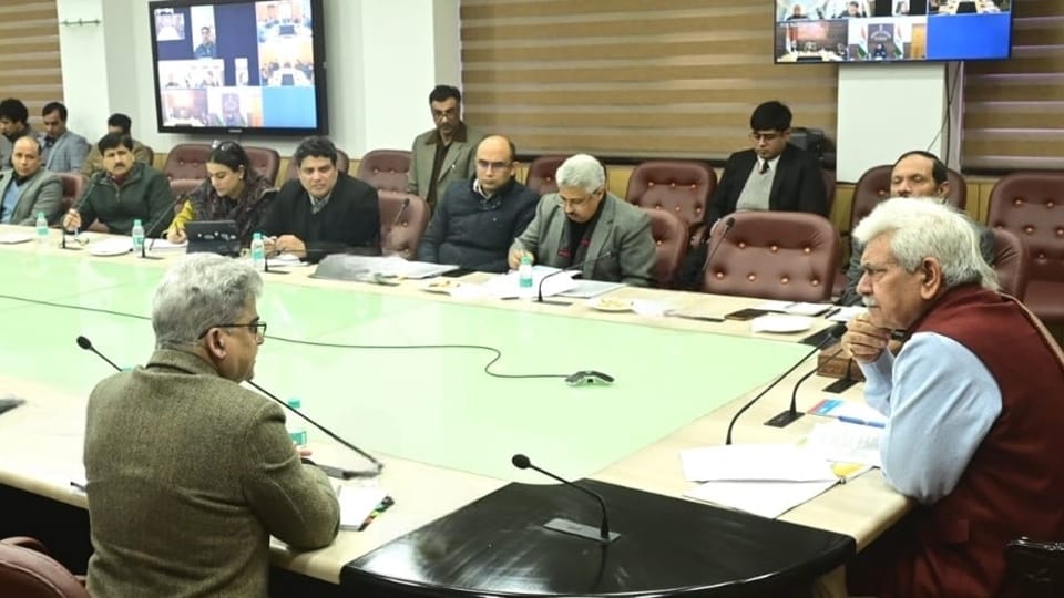 lg manoj sinha reviews preparations for Khelo India Winter Games 2024 in gulmarg kashmir