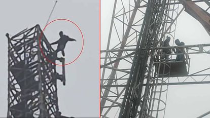 A Truck driver climbed on mobile tower in Kotkapura