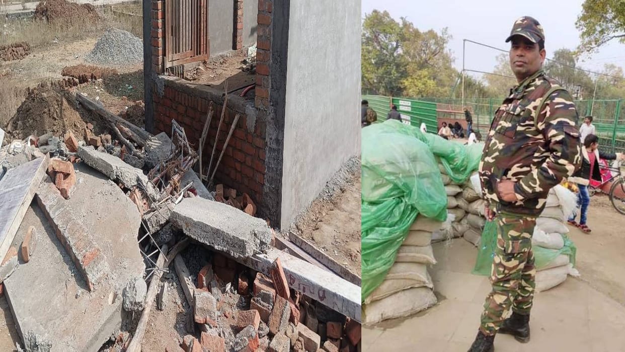 Soldier brother died when roof of martyred soldier memorial collapsed while opening shuttering in Agra