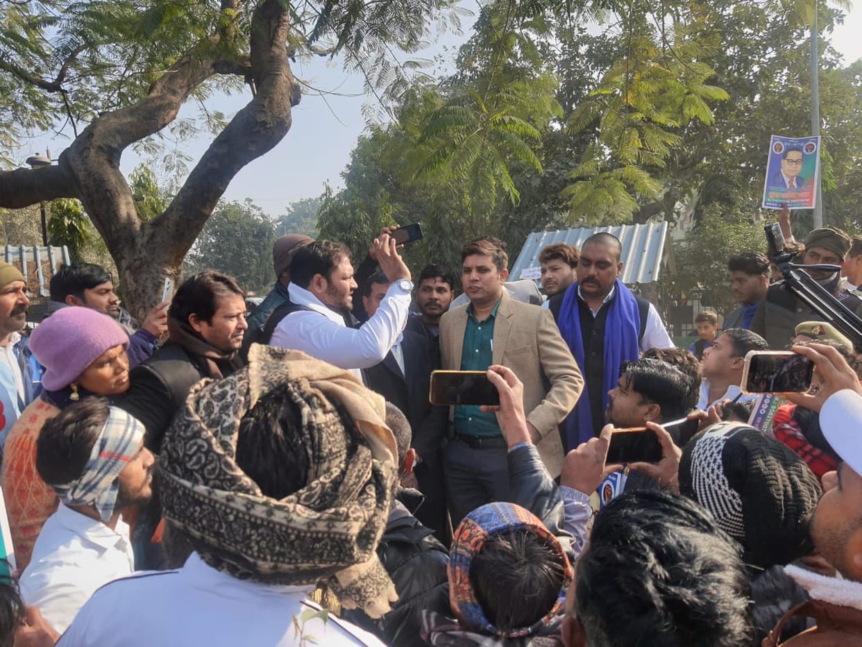 Indu Shekhar murder case: Scheduled Caste people gathered in Commissionerate Park