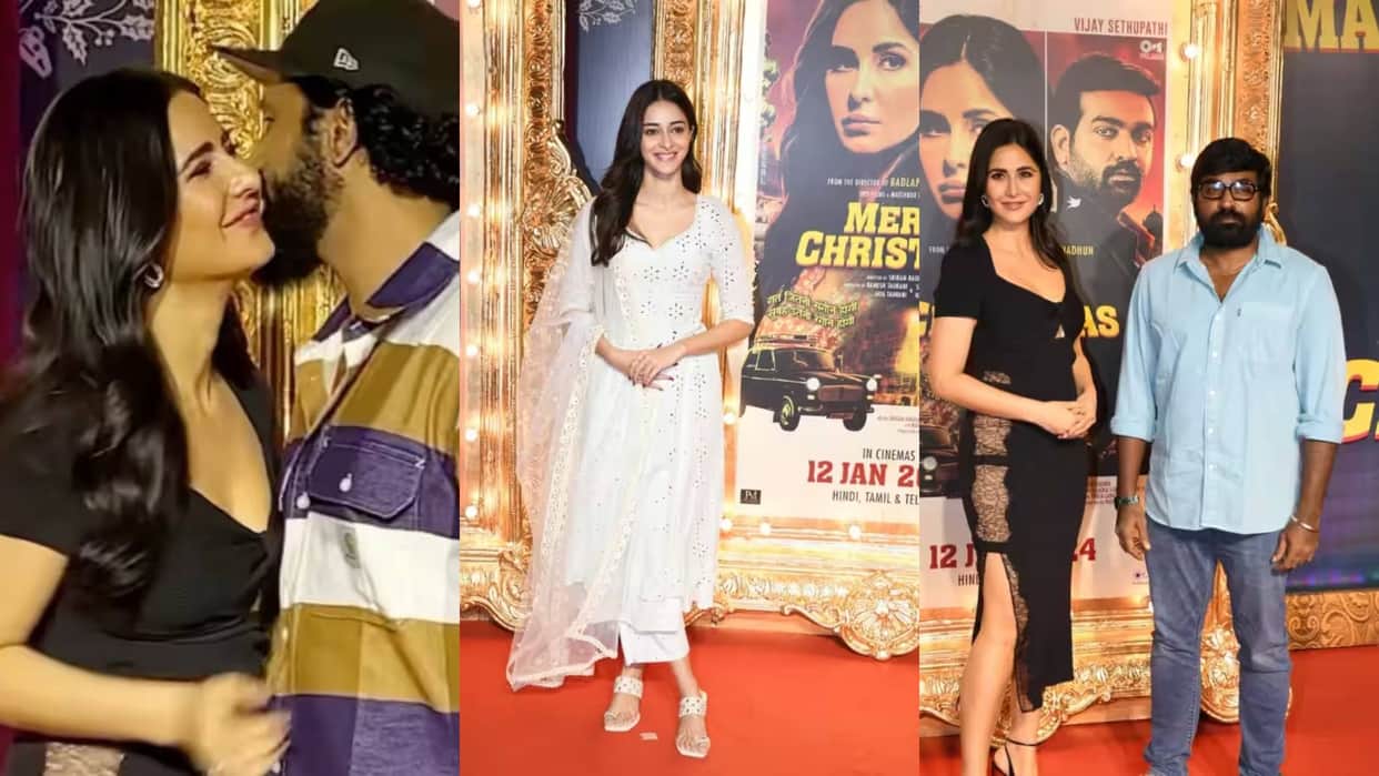 Merry Christmas Screening Katrina Kaif Vicky Kaushal Vijay Sethupathi Agastya Nanda Ananya Panday attended