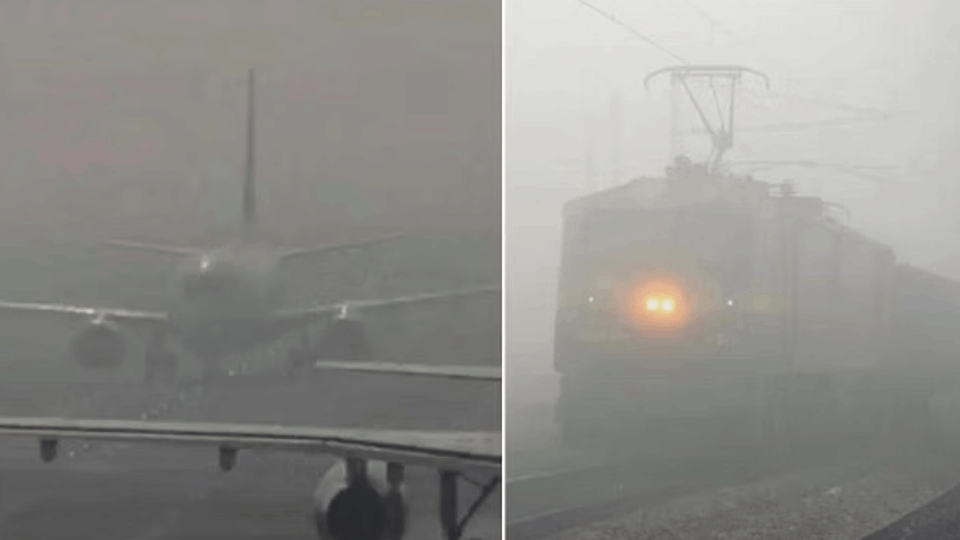 Train and air traffic disrupted due to dense fog in Delhi