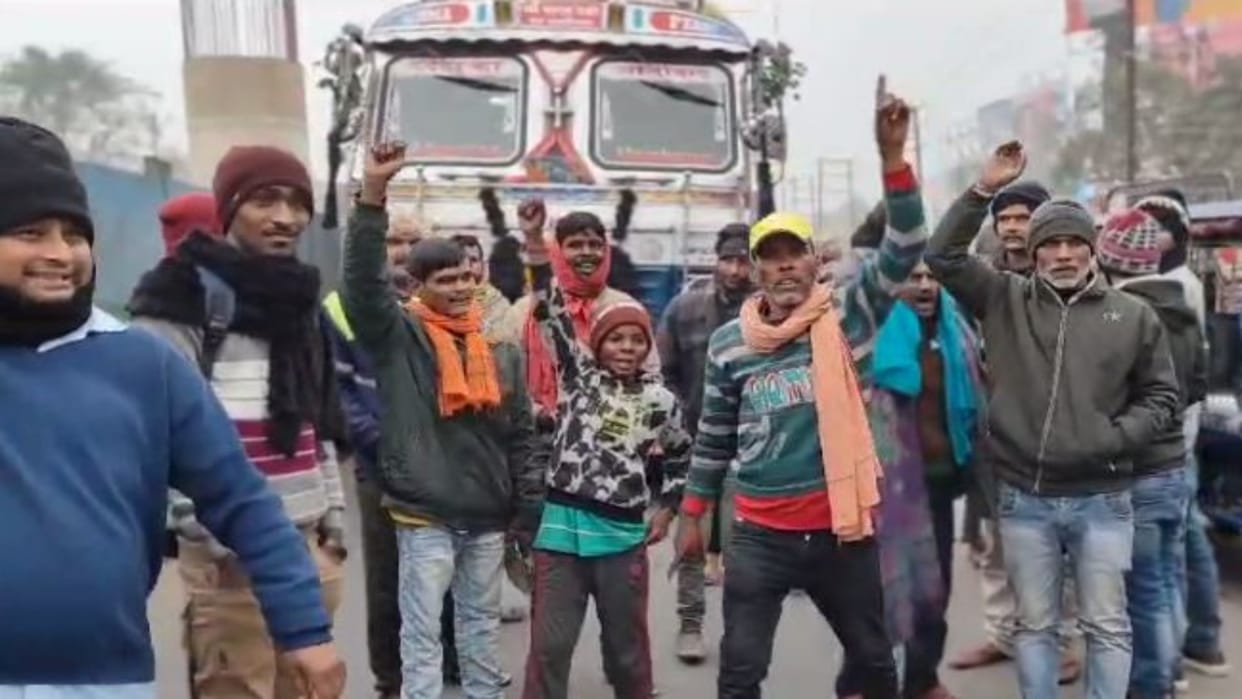 Bihar News Traffic jam in Begusarai Jehanabad and Muzaffarpur regarding hit and run law