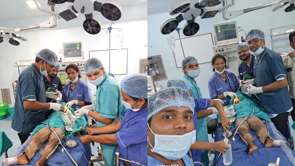 four year old child inserted cell of watch into his nose while playing in korba