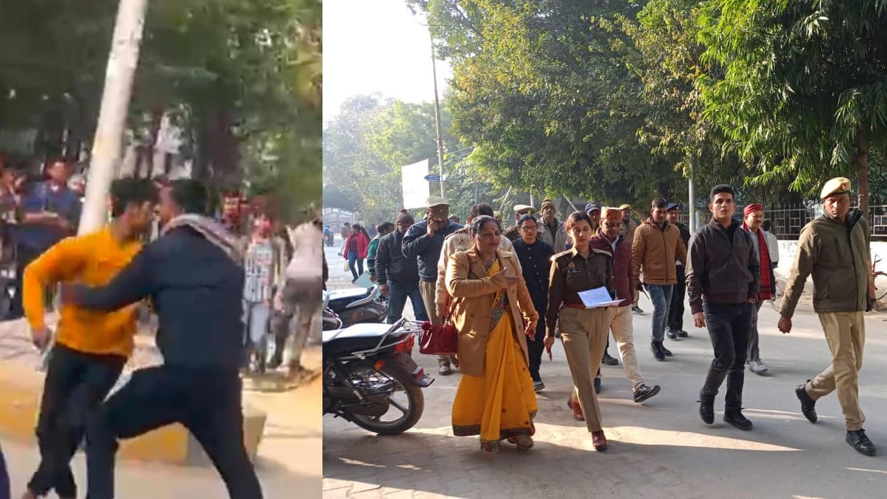 Young man points weapon at student in Kashi Vidyapeeth varanasi