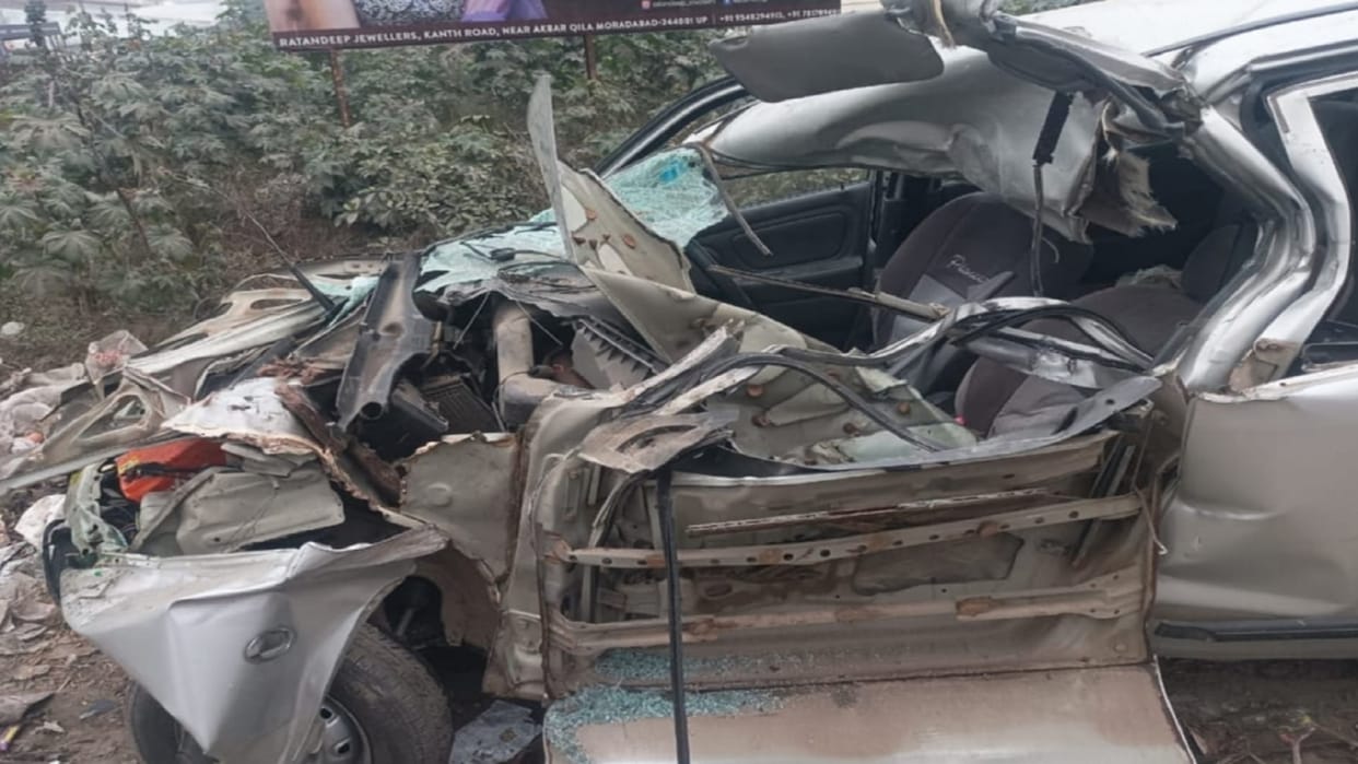 Three friends have died in car accident in Bijnor district