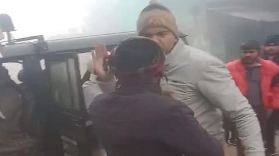Policeman pushed then slapped the young man video went viral
