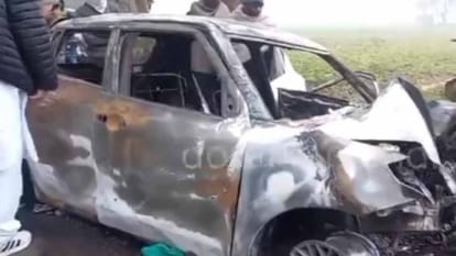 Liquor businessman burnt alive in road accident in Punjab