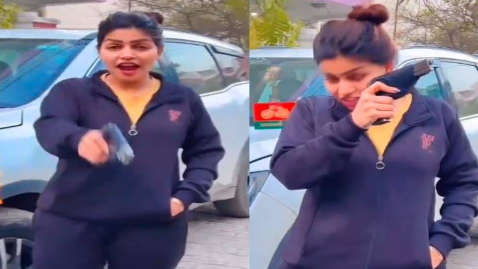 YouTuber made reel video in filmy style waving pistol it is said to be from Mainpuri