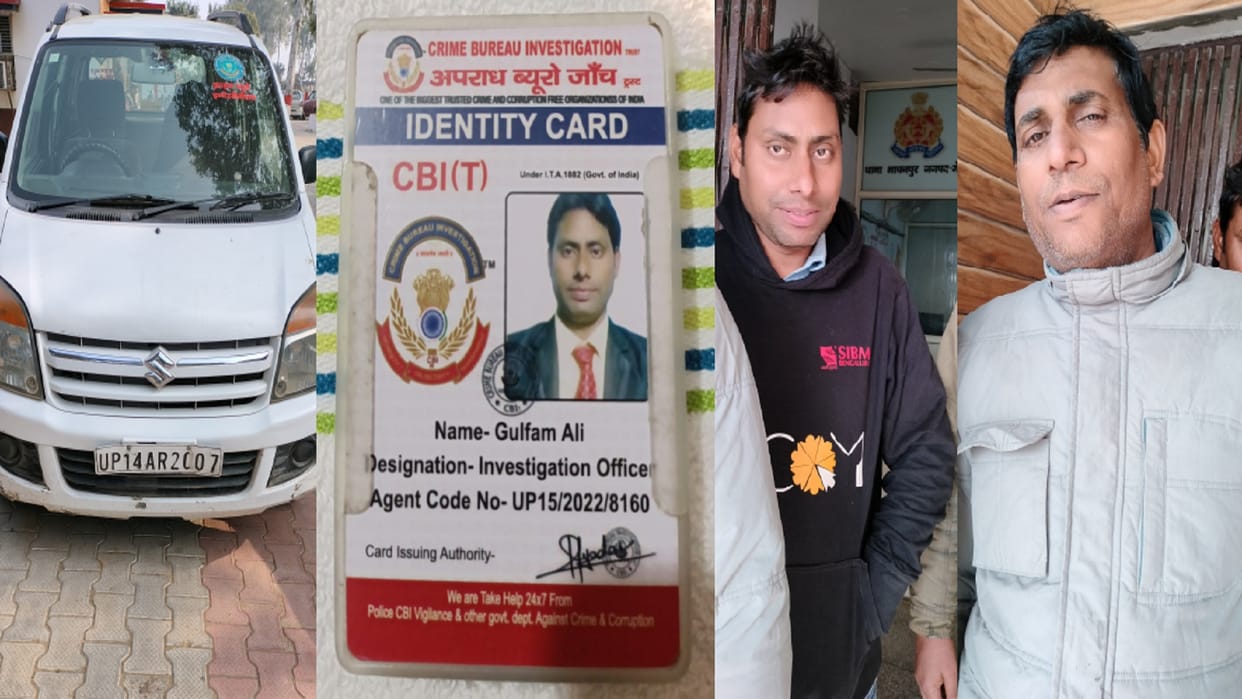Bhavanpur police arrested three fake CBI officers in Meerut and a car recovered