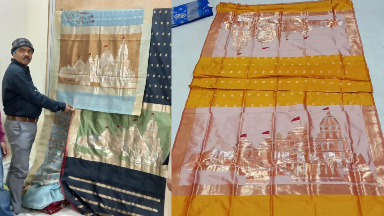 Ram temple themed Banarasi sarees in demand in foreign countries