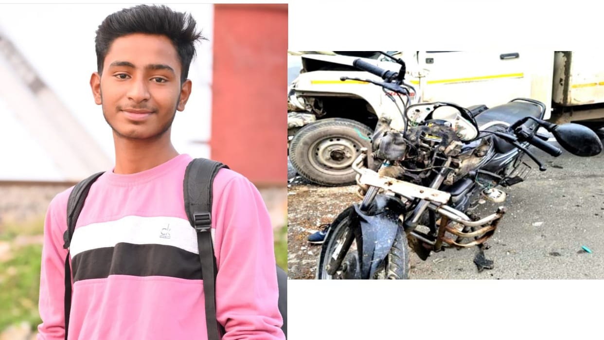 A student died in accident in Jarwal road thana kshetra in Bahraich.