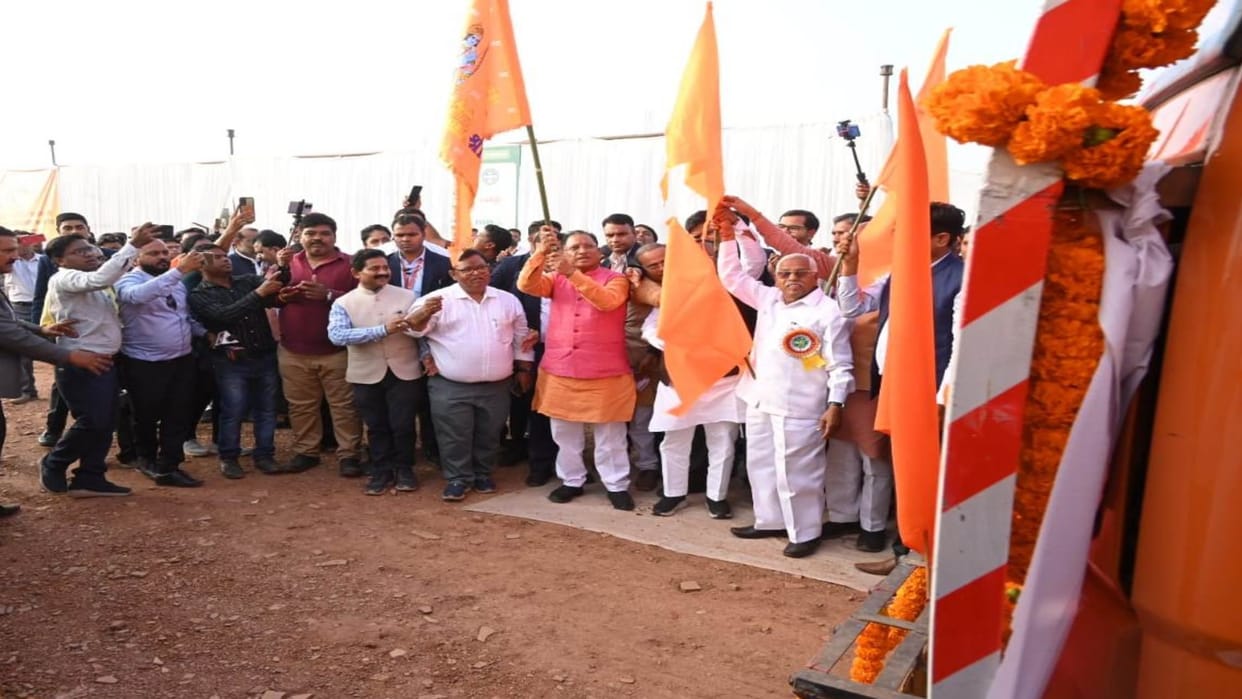 Ayodhya Ram temple inauguration: 20 quintals green vegetables sent to Ayodhya, CM Sai sent off in two trucks