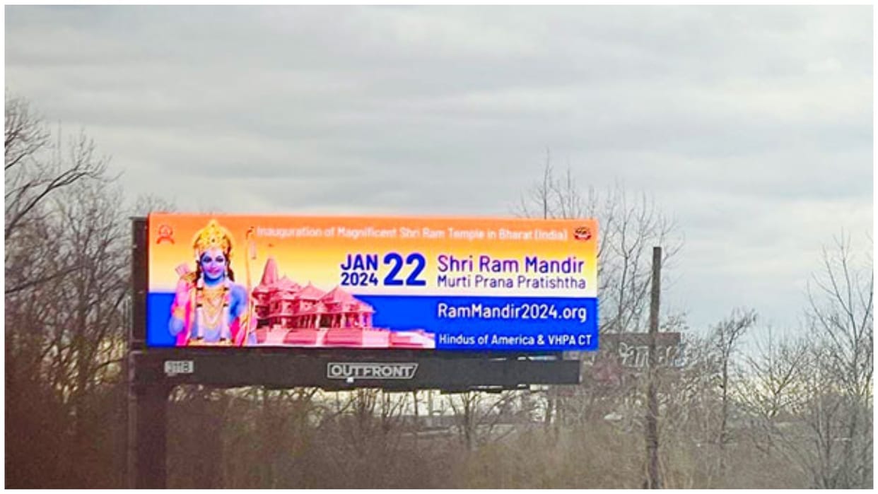 US Ram Mandir Consecration Ceremony Ayodhya Billboards across 10 states news and updates
