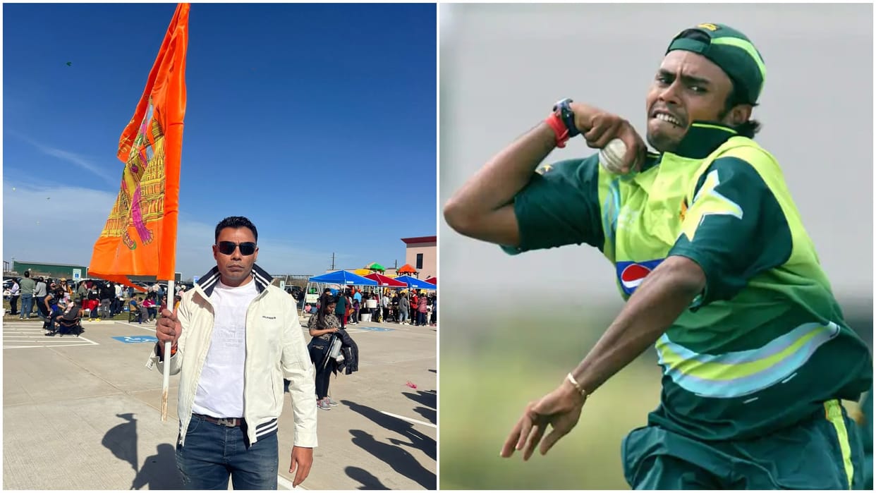 Former Pakistan cricketer Danish Kaneria Shares photo with saffron flag says jay shree ram
