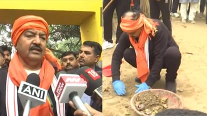 प्राण प्रतिष्ठा समारोह: डिप्टी सीएम केशव प्रसाद ने लगाई झाड़ू, उठाया कूड़ा, बोले- बढ़ता रहेगा अभियान Swachhta Abhiyaan before Pran Pratishtha in Ayodhya.