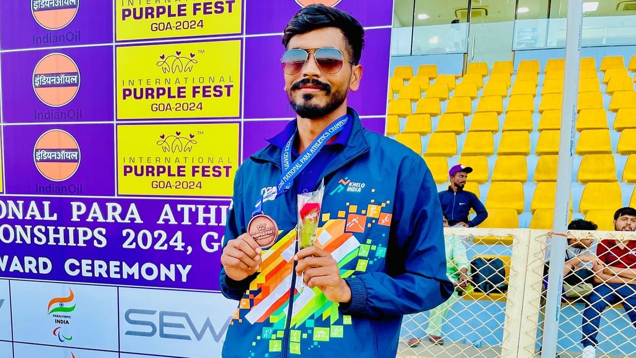 Ganaur Vishu dominates National Para Athletics Competition, wins bronze medal in 100 meter running event