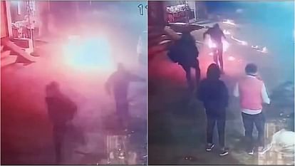 Samastipur: Suddenly female shopkeeper started burning in flames; a young man saved his life with courage