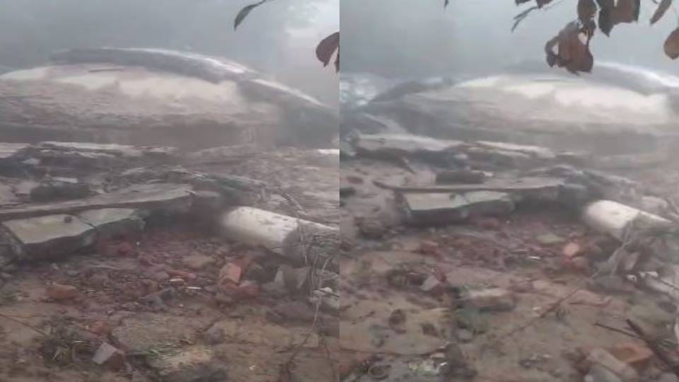 water tank under construction got filled and collapsed in Agra