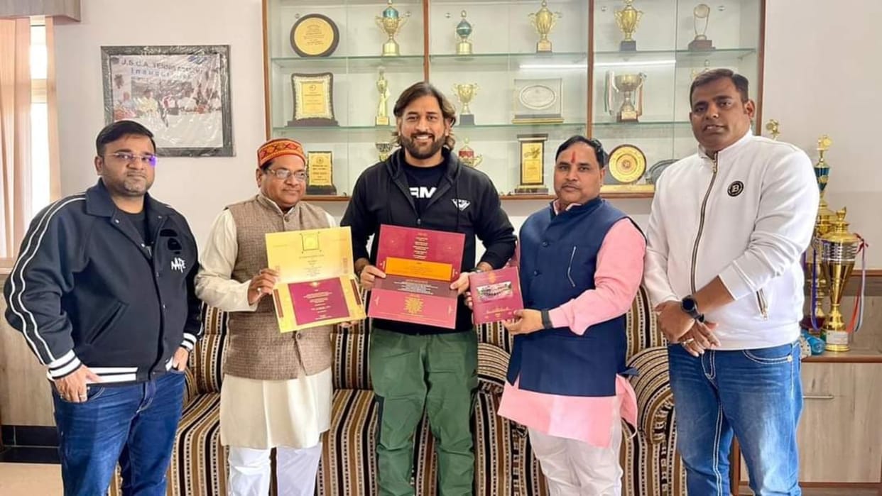 MS Dhoni receives the invitation letter for the Ram Mandir Pran Pratistha