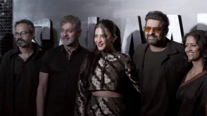 Prabhas Prashanth Neel Shruti Haasan and team celebrates the success of Salaar film in Bengaluru see photos