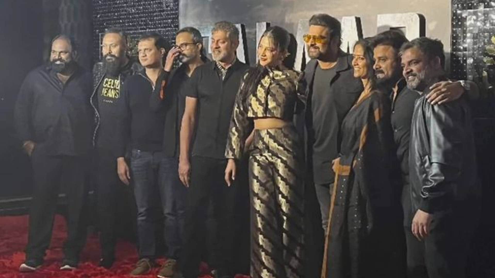 Prabhas Prashanth Neel Shruti Haasan and team celebrates the success of Salaar film in Bengaluru see photos