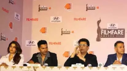 69th Hyundai Filmfare Awards 2024 with Gujarat Tourism Conference Karan Johar Janhvi Kapoor Varun Dhawan