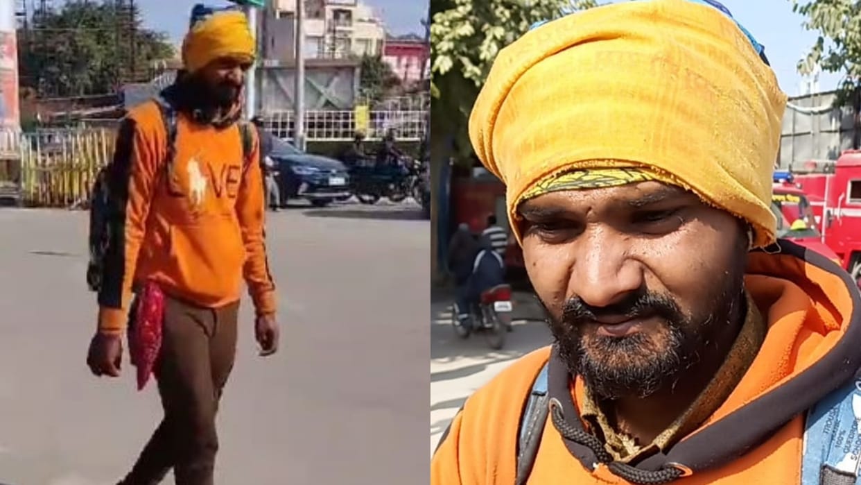 Rewa Ram devotee traveling 800 kilometers barefoot from Nagpur to Ayodhya