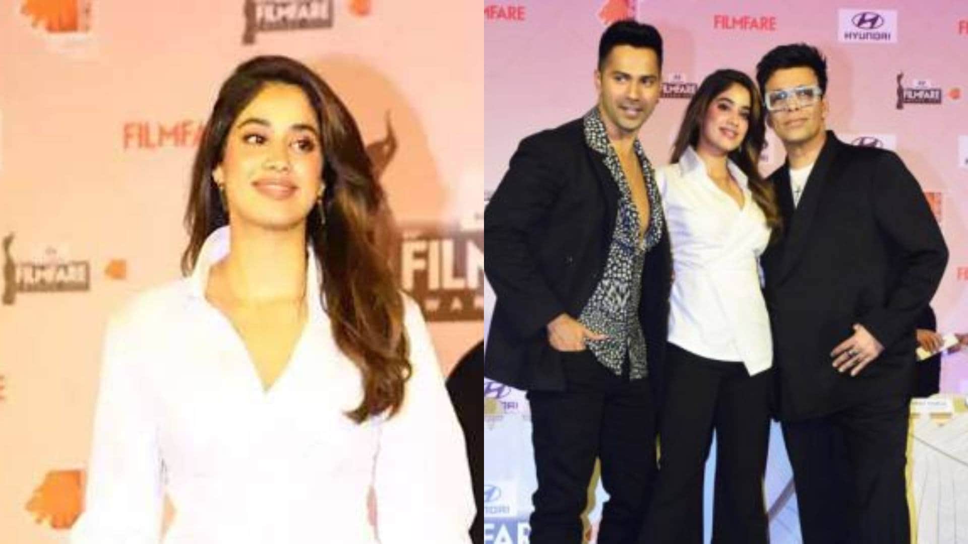 69th Hyundai Filmfare Awards 2024 with Gujarat Tourism Conference Karan Johar Janhvi Kapoor Varun Dhawan