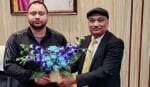 राजद एमएलसी सुनील सिंह डिप्टी सीएम तेजस्वी यादव के साथ।