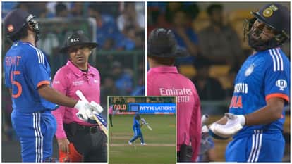 रोहित शर्मा और अंपायर वीरेंद्र शर्मा