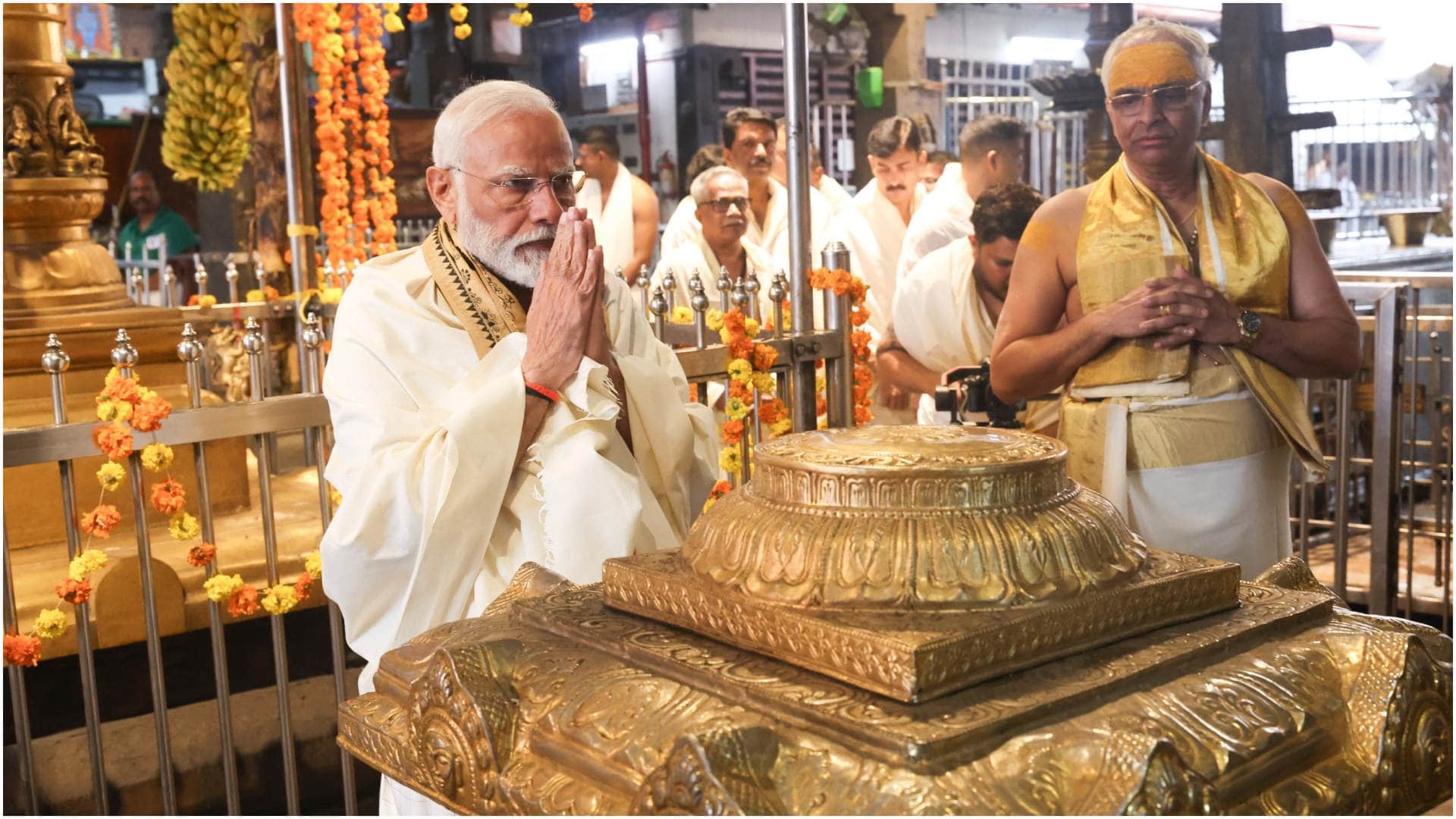 PM Narendra Modi In Kerala visits Guruvayur temple and attends actor politician Suresh Gopi daughter wedding