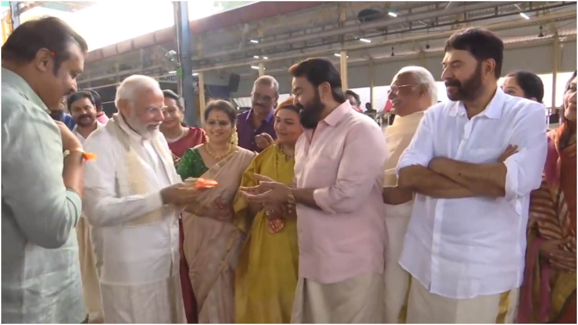PM Narendra Modi In Kerala visits Guruvayur temple and attends actor politician Suresh Gopi daughter wedding