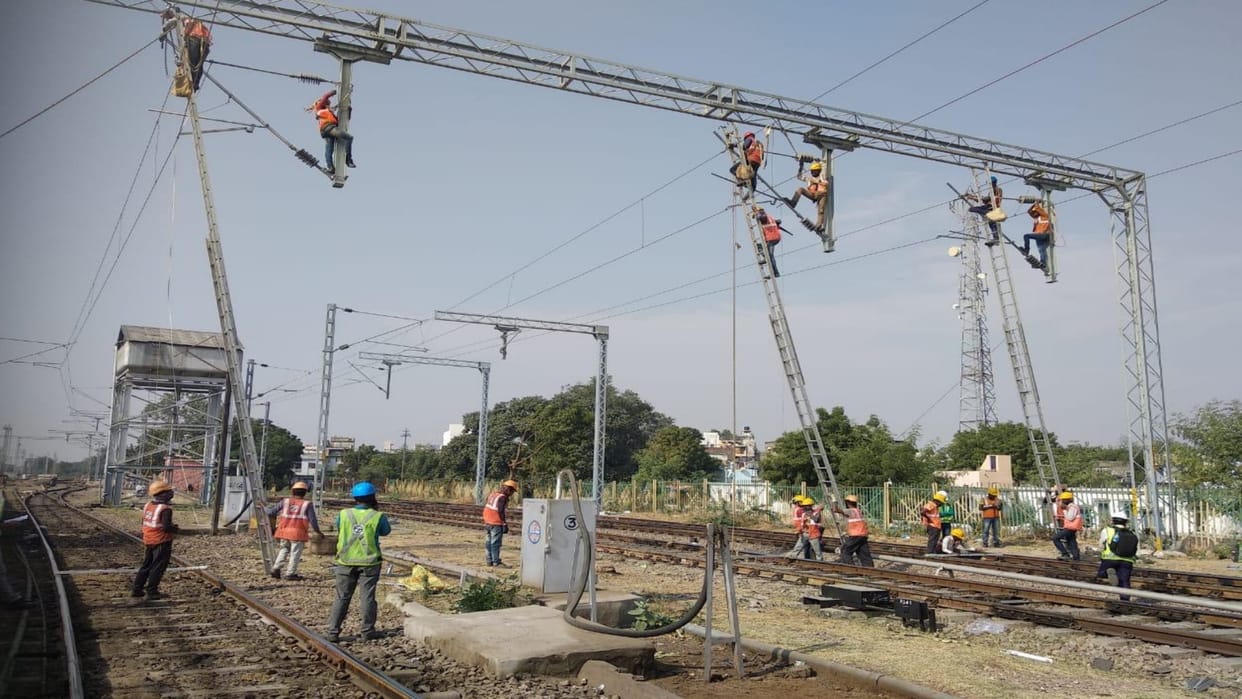 Railway Electrification North Western Railway electrified 806 KM track this year operated 138 pairs train