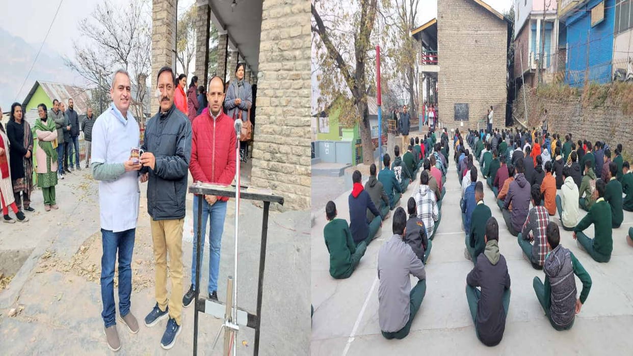 Information given to students about road safety measures in Chamba