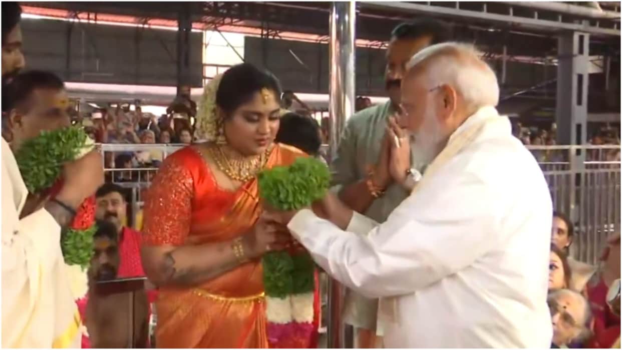 PM Narendra Modi In Kerala visits Guruvayur temple and attends actor politician Suresh Gopi daughter wedding
