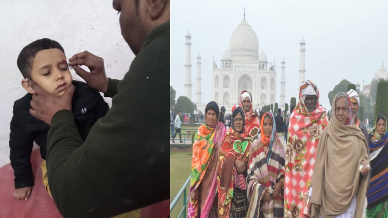 five year old girl got injured after slipping from stairs of Royal Gate of Taj Mahal in Agra