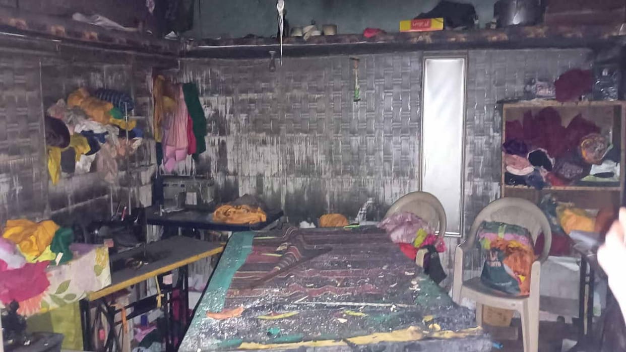 Loss of lakhs of rupees due to fire in tailor shop in Ghumarwin city