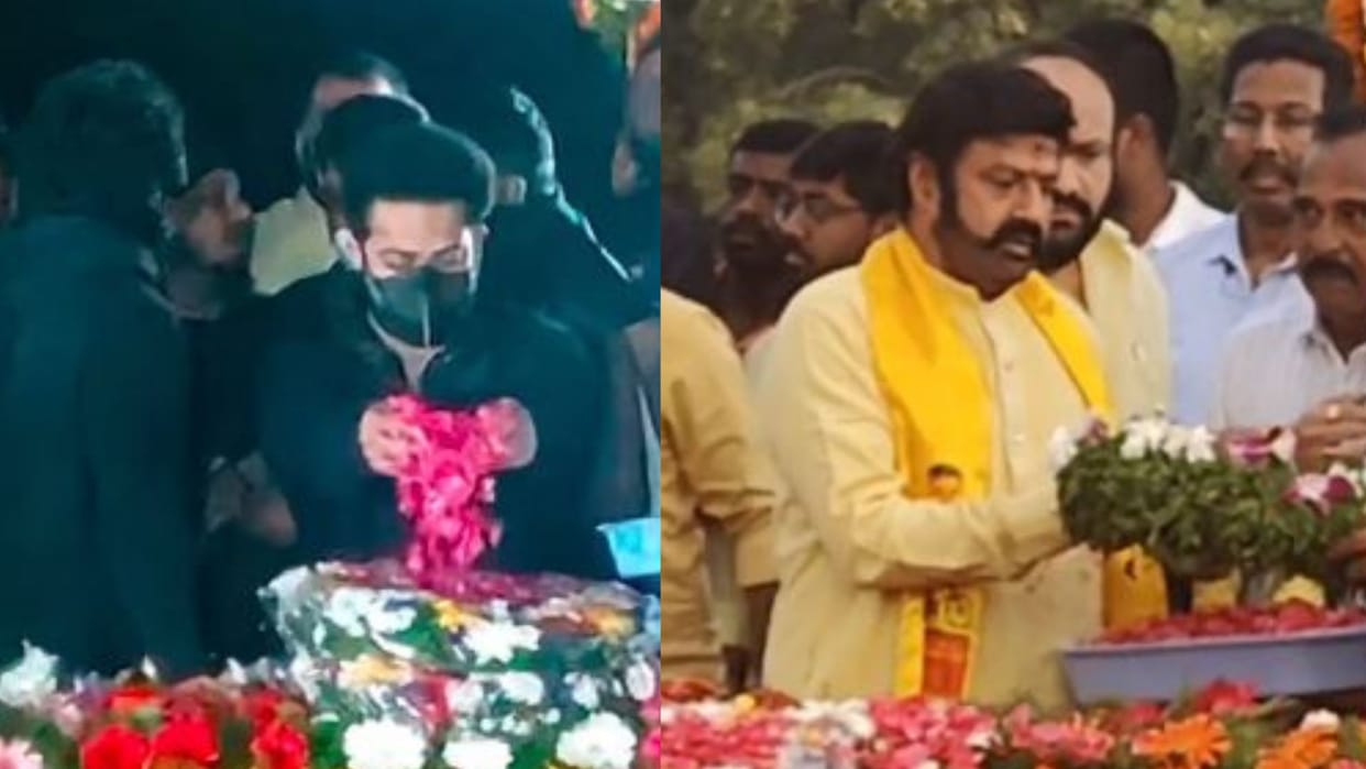 death anniversary of NT Rama Rao Junior NTR and Nandamuri Balakrishna paid tribute at NTR Ghat