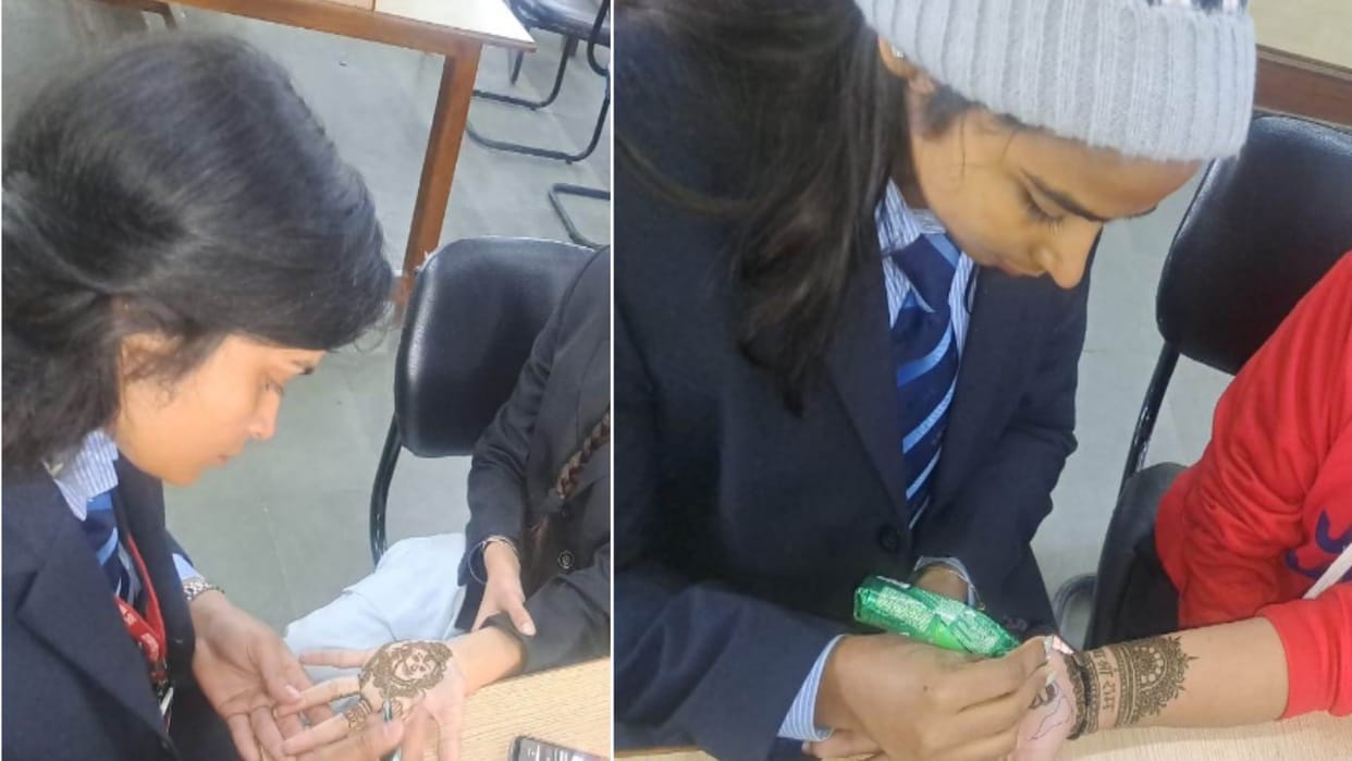 UP: Muslim girl students applied mehendi of Shri Ram on their hands, people of the society got angry