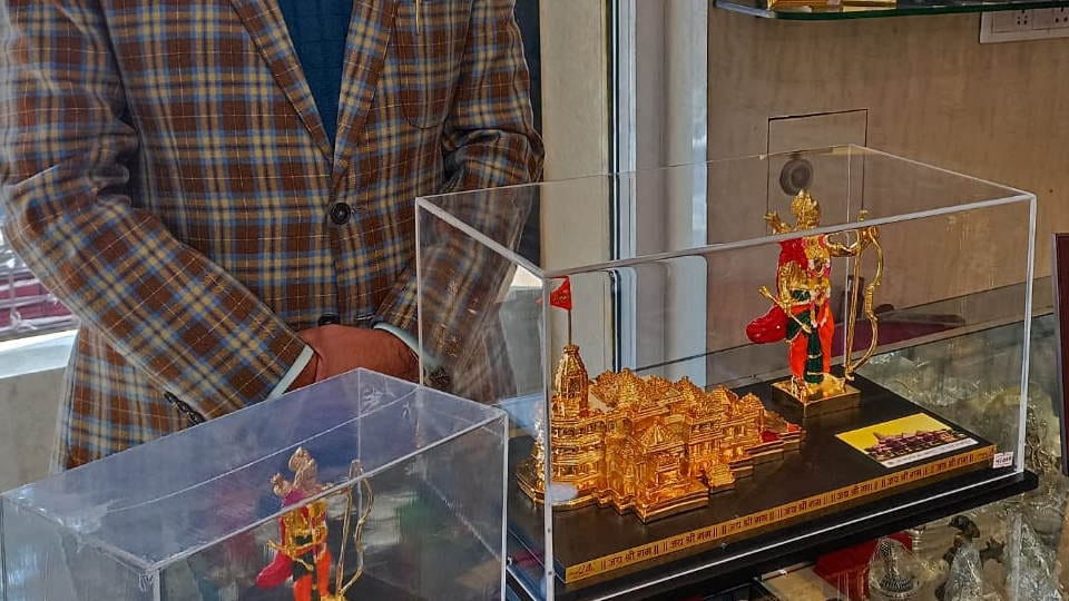 Ram Mandir Inaguration Shri Ram Mandir model in trendwith gold and silver jewelery in Dehradun