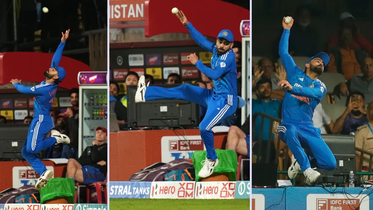 Virat Kohli becomes Flying GOAT and blocks Sixer in last match of India vs Afg t20 series
